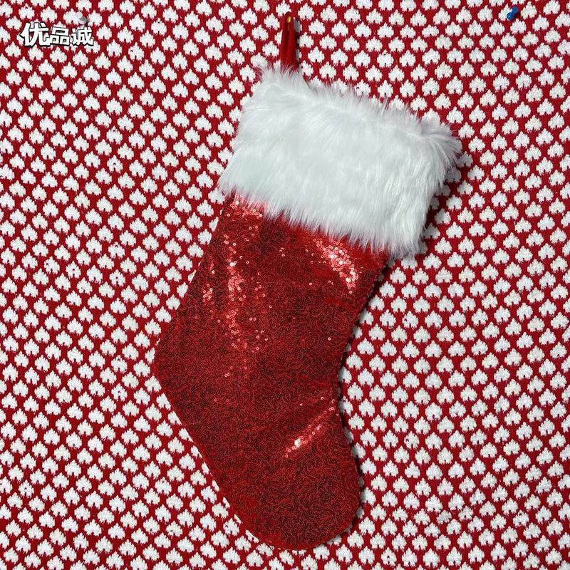 国境を越えた外国貿易の新しいクリスマスの祝日の装飾品の両面のスパンコールの長いぬいぐるみのクリスマスの靴下の子供のプレゼントの袋は飾ります。|undefined