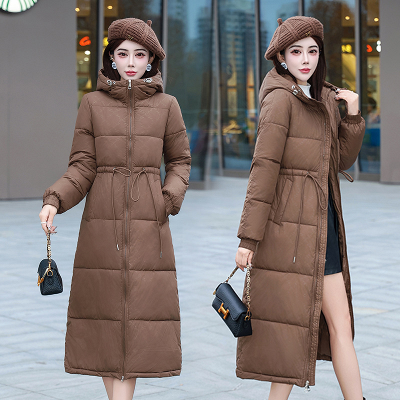 Comercio exterior ropa de algodón mujer 2025 invierno nuevo estilo coreano delgado chaqueta de algodón plumón de moda delgada chaqueta de algodón largo