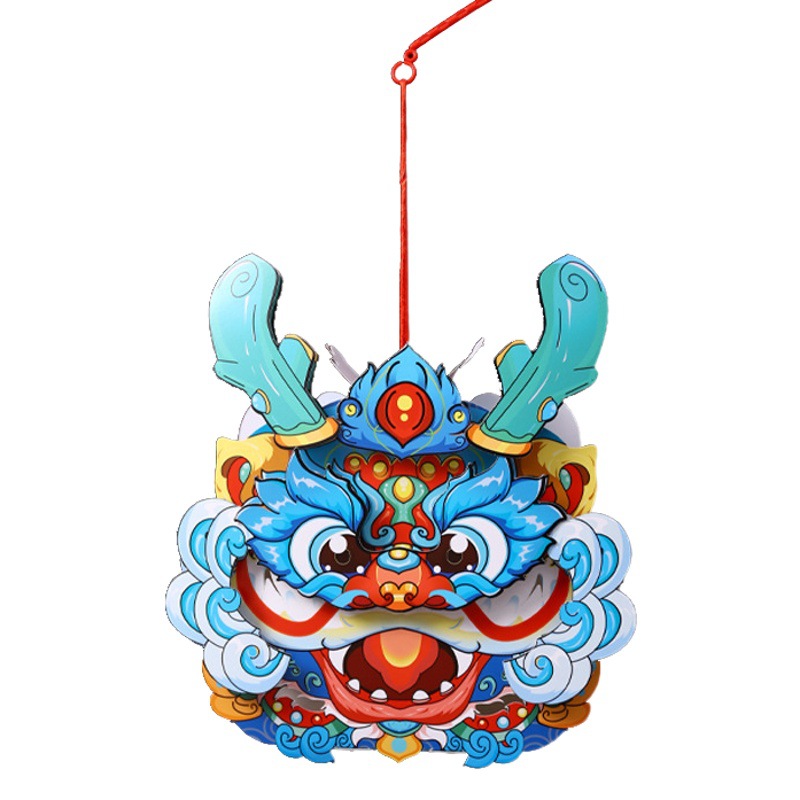 Año Nuevo del Dragón Festival del Medio Otoño Linterna portátil Linterna de marea nacional Hecho a mano Diy Paquete de material para niños Linterna portátil