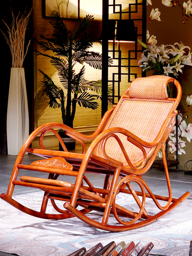 Wholesale rattan chair, lazy rattan chair, home adult elderly leisure chair, rattan art reclining chair