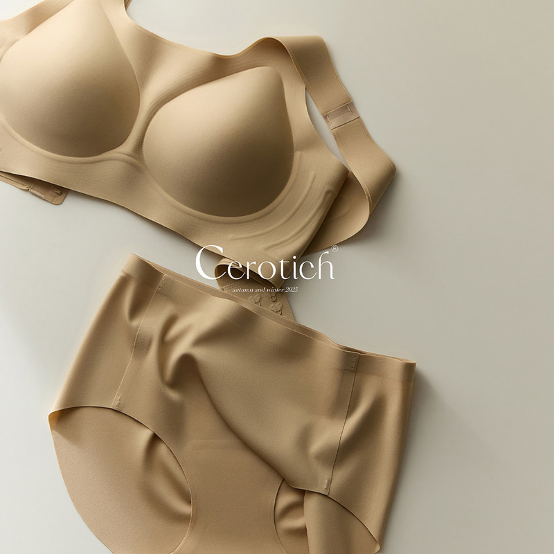 Cerotich Liquid Foundation Underwear for Women Summer Thin Invisible Seamless Thin Shoulder Straps Breathable Comfortable Push-Up Bra Set Cerotich Liquid Foundation Underwear for Women Summer Thin Invisible Seamless Thin Shoulder Straps Breathable Comfortable Push-Up Bra Set