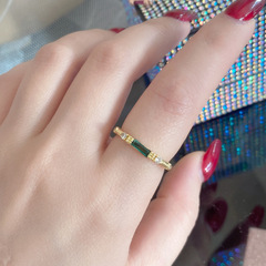 Versa彩藍寶天然玫紅剛玉綠尖晶戒指女 復古小巧精緻氣質指環直批