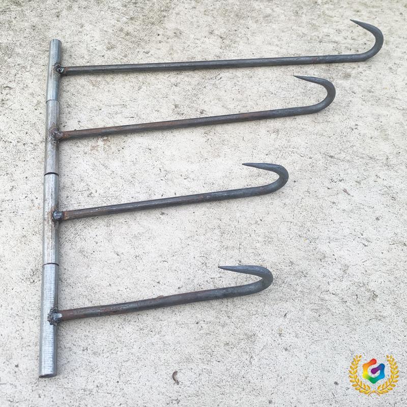 の吊钩防脱钩装置人工锻打实心加厚丁字钩 重型挂勾卖猪肉 烤鸭烧