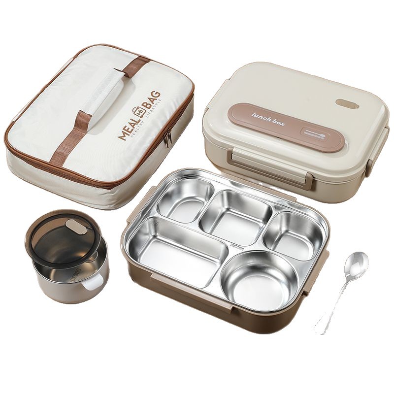 caja de almuerzo de acero inoxidable con cubierta aislamiento térmico para trabajadores de oficina adultos con microondas para estudiantes de gran capacidad de divisoria de comedor con caja de almuerzo