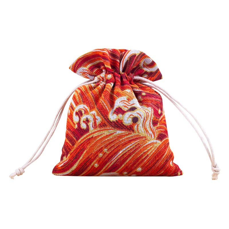 Сине-белая фарфоровая сумка для ювелирных изделий из конопли Выдвижная сумка Винтажная сумка для ювелирных изделий Тканевая сумка в этническом стиле для хранения