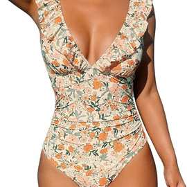亚马逊速卖通热卖跨境专供新款比基尼性感外贸连体泳衣女