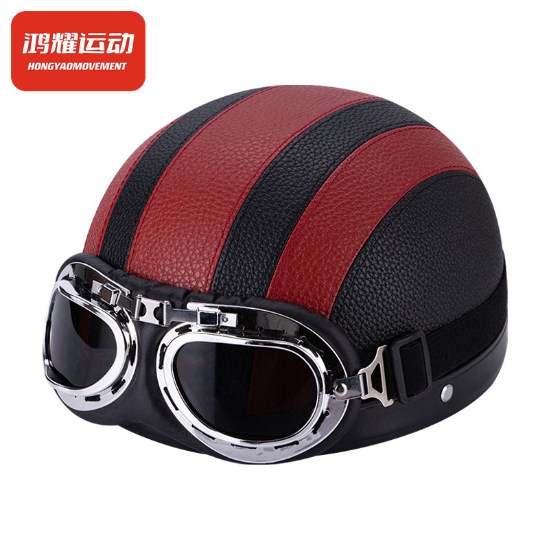 Foreign Trade Helmet, Four-Season Tram Retro Helmet, Half Helmet, Lightweight Leather Helmet, Bicycle Helmet, Warm Cycling Helmet