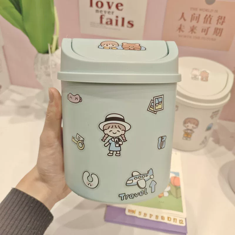 Cute small garbage can, storage box, internet celebrity, simple and elegant design