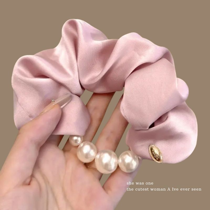 Perlas de terciopelo de alta sensación, anillo de cabello de intestino grande, temperamento femenino elegante, cuerda de cabello de cola de caballo baja, cuerda de cabello de alta elasticidad no dañada