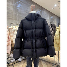 冬季黑色连帽棉服外套女2025新款时尚宽松显收腰加厚面包服棉袄