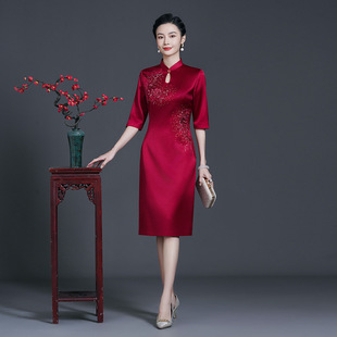 High-end evening dress high-end happy mother-in-law wedding dress mother-in-law wedding dress noble young mother-in-law plus size