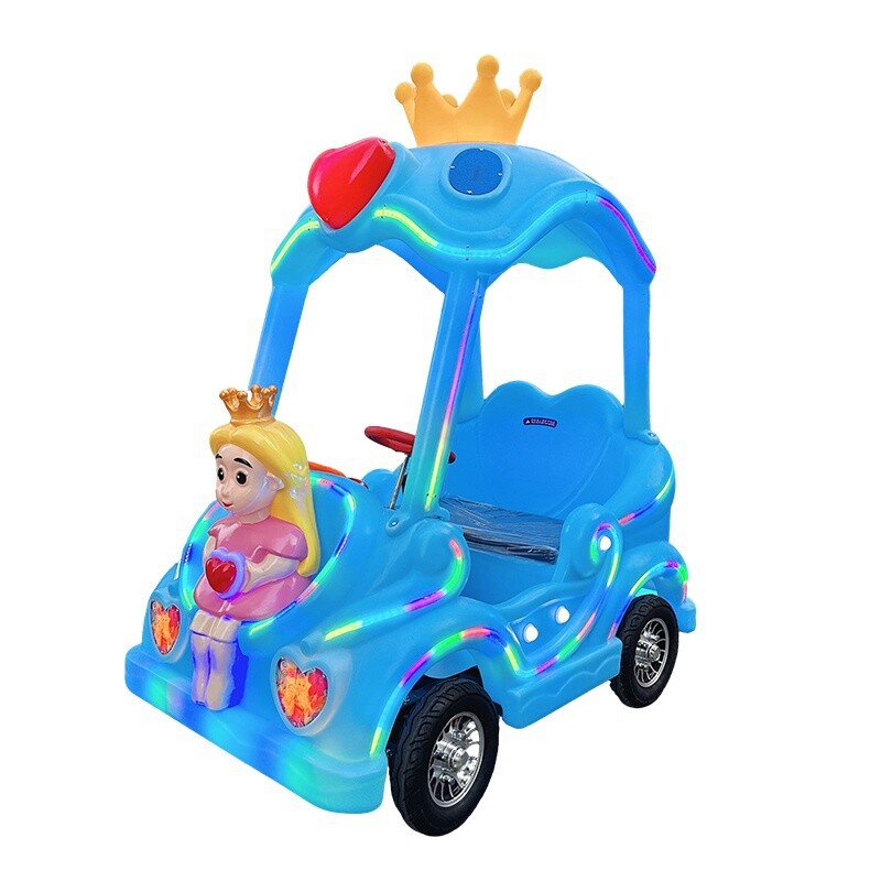 Indoor de alta gama coche de juguete eléctrico para niños cuadrado iluminante coche de atracciones de fibra de vidrio gran rueda coche de atracciones