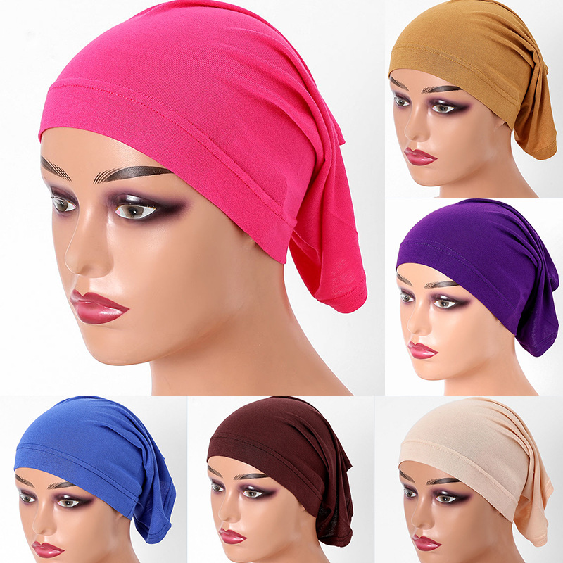 Cross-Border Modal Solid Color Tube Hat, Base Cap, Headscarf, High-Elastic Mercerized Cotton Straight Tube Cap Without Top, Small Cap