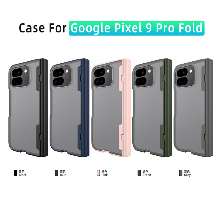 New style 2-in-1 spring hinge mobile phone case for Google Pixel 9 10 Pro Fold