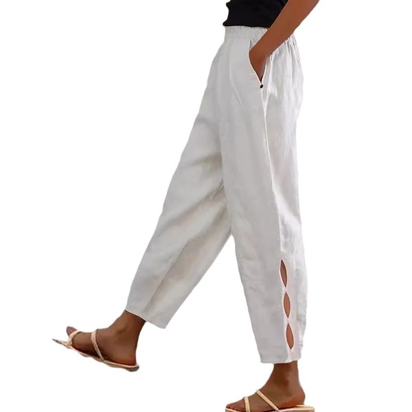 autumn solid color trousers for leisure