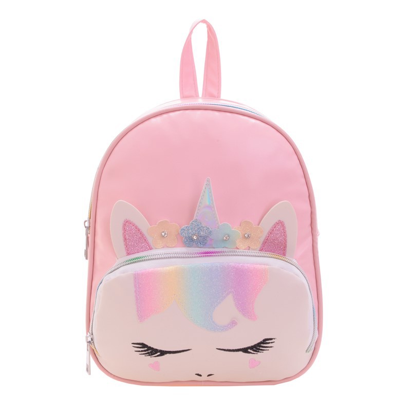 Mochila de dibujos animados divertidos para niños y niñas lindos color arcoíris jardín de infantes mochila de bebé nueva mochila PU para niños