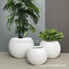 ファッションガラス鋼丸型植木鉢置物ねじ球型デパート展示室軟装緑植花芸サンプル板間装飾
