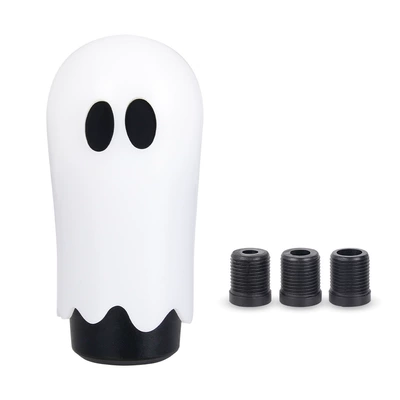 Car Modification Halloween Ghost Gear Shift Knob Aluminum Alloy Personalized Creative Racing Gear Handle Car Decoration (Cab and accessories) - whiteresin
