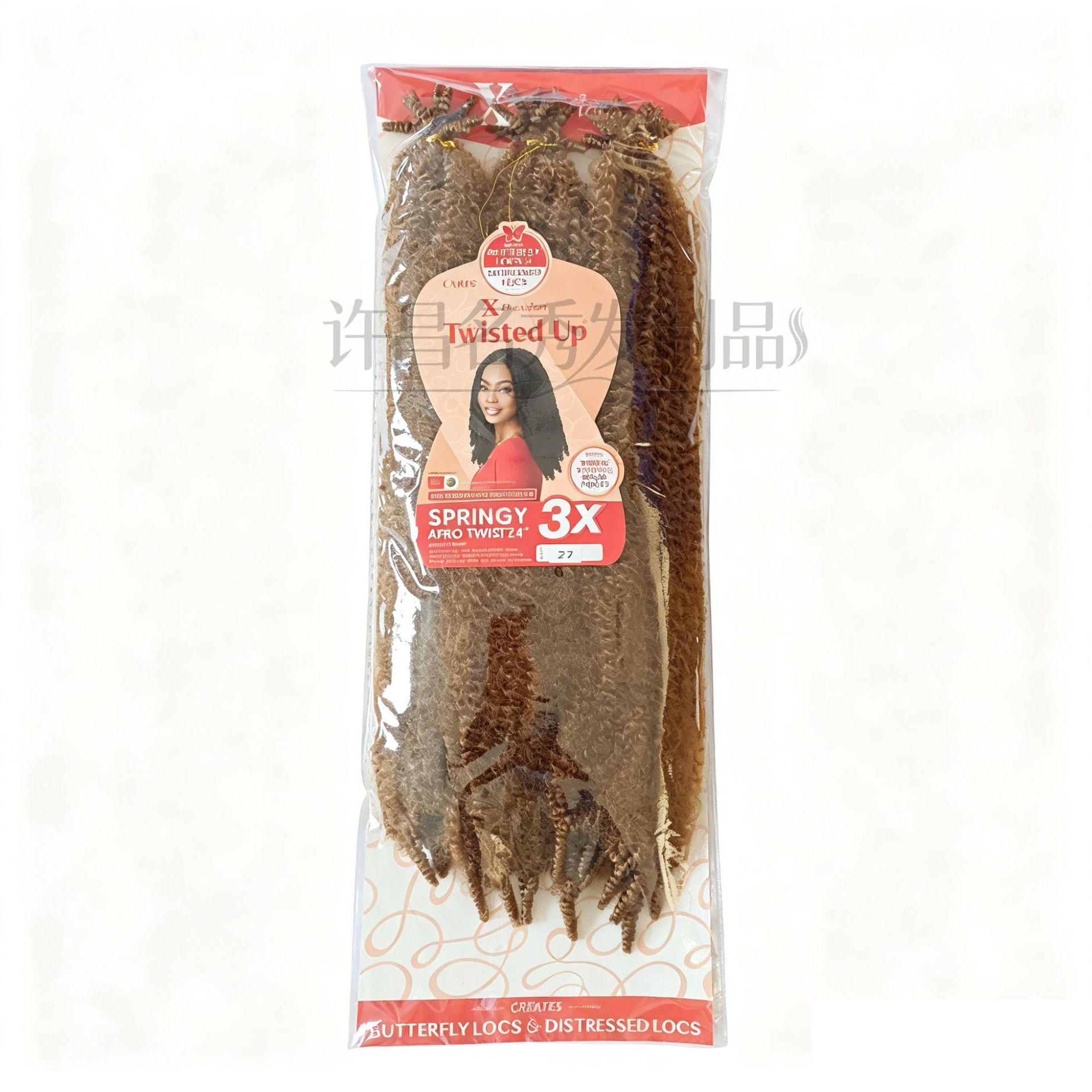 3X 24inch mano rasgada Caterpillar Roll peluca Afro Twist Kinky Marley Cabello a granel