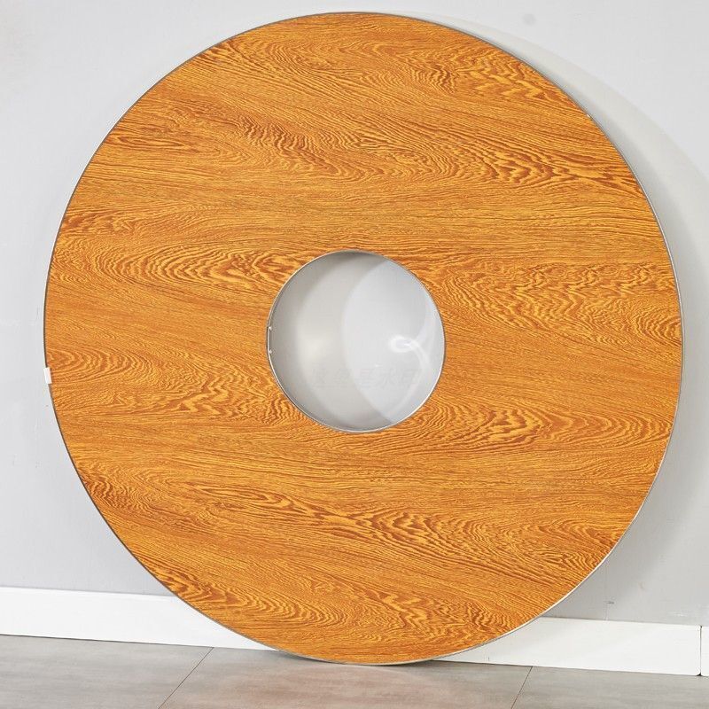 商用转盘圆桌火锅折叠圆桌电磁炉一体餐桌面中间开孔家用