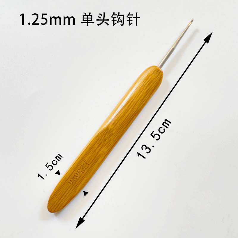 Mango de bambú crochet cabeza de metal crochet mango de bambú aluminio ganchillo suéter aguja coque ganchillo carbonizado fábrica al por mayor