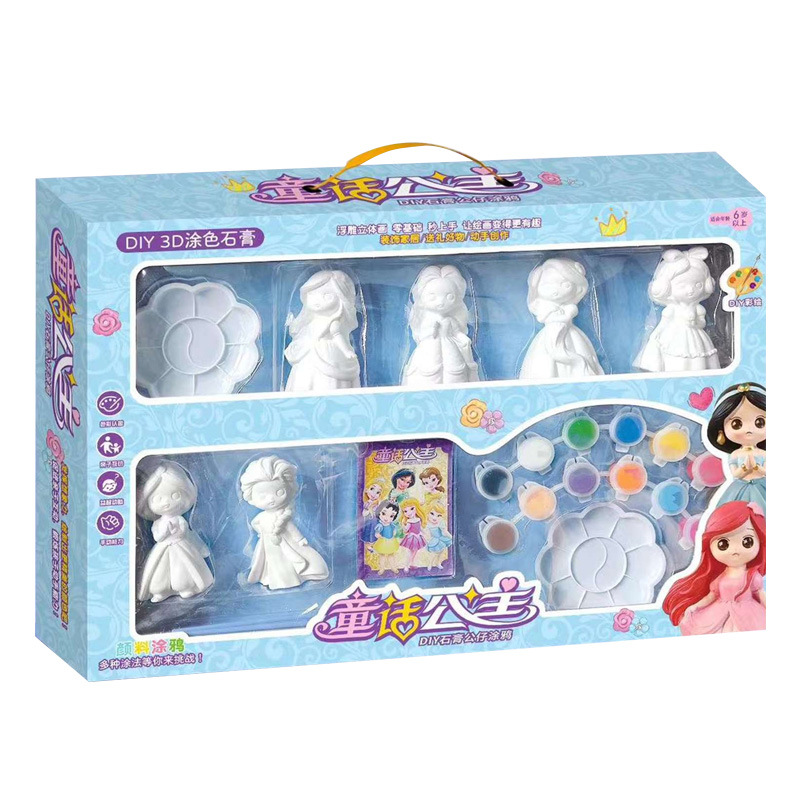 Muñeca de yeso para pintar, incluye pintura, juguete manual para niños - Para puestos