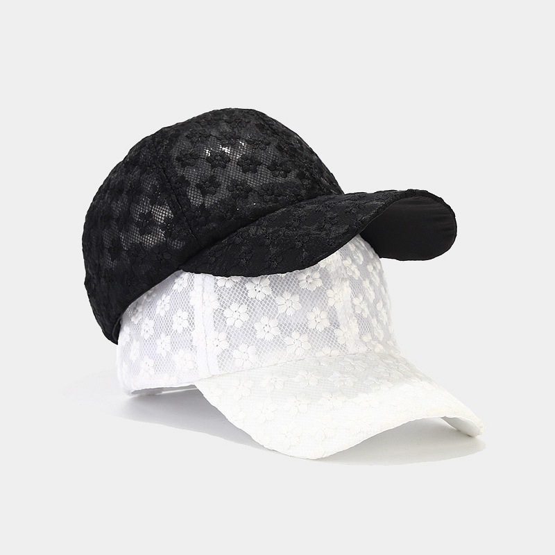 Gorra de béisbol para mujer, estilo coreano 2026, con encaje floral, visera, moderna, para playa, vacaciones, protección solar, transpirable.
