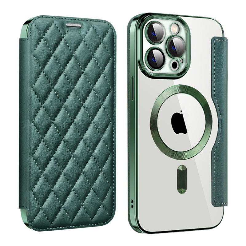 Funda para teléfono móvil iPhone 17 Pro Max Yadun, estilo pequeño y aromático, con imán, adecuada para Apple 16, funda creativa de cuero acolchado con ranura para tarjetas.