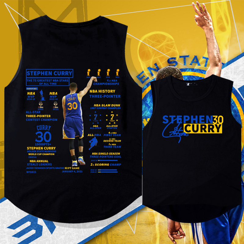 Warrior Curry honor arc waistcoat quick-drying vest summer men's basketball sports loose trendy sleeveless T-shirt