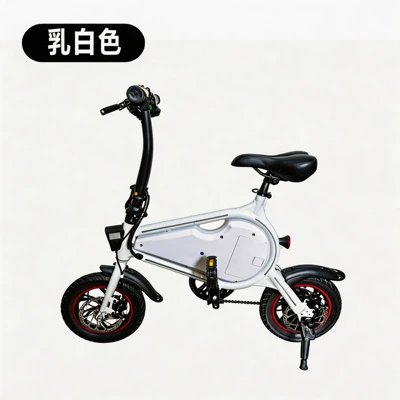 Qatlanan elektrik skuterlər Model Lithium Battery Long-Range - 8ah-white-vehicle-range-approximately-25km