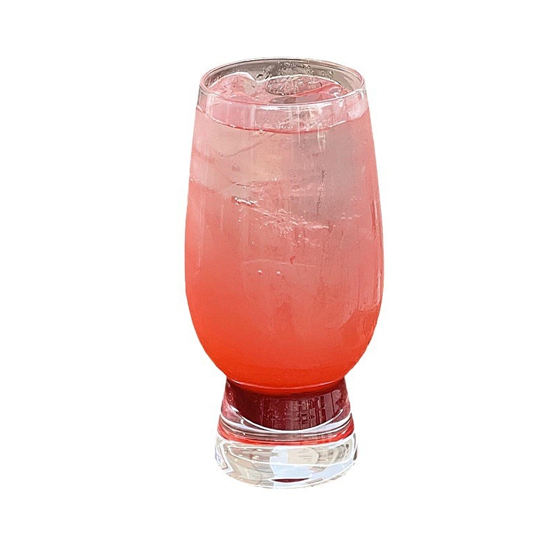 Taza de abdomen simple francesa, diseño de nicho, taza de jugo, taza de bebida fría, taza de vidrio, taza de menú de fruta