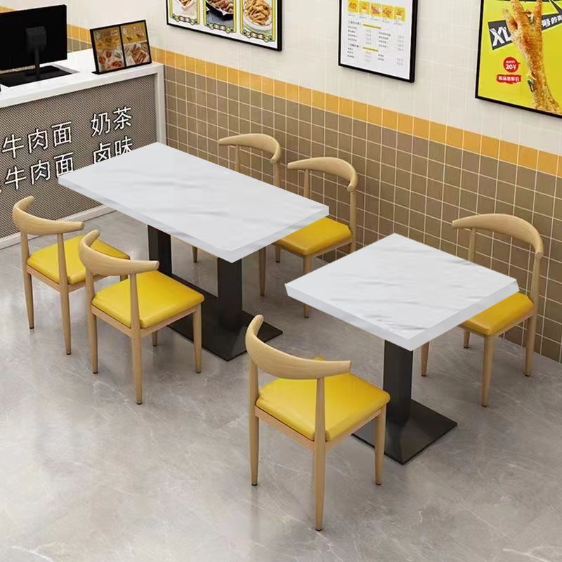 Catering Noodle Shop Barbecue Economical Commercial Snack Fast Table Restaurant Dining Table and Chair Combination Milk Tea Breakfast Dessert Shop