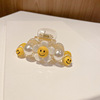 Cute sophisticated crab pin, hairgrip from pearl, bangs, hairpins, hair accessory, Korean style, flowered