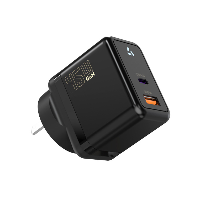 PD45W Australia para adaptador de alimentación de computadora portátil de Apple 45W GaN interfaz A + C