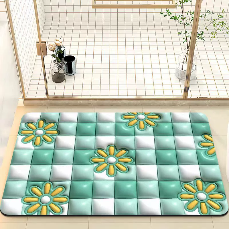 Мультяшная Bath Mat, 3D Face Blush Crystal Velvet, впитывающая влагу, разные размеры
