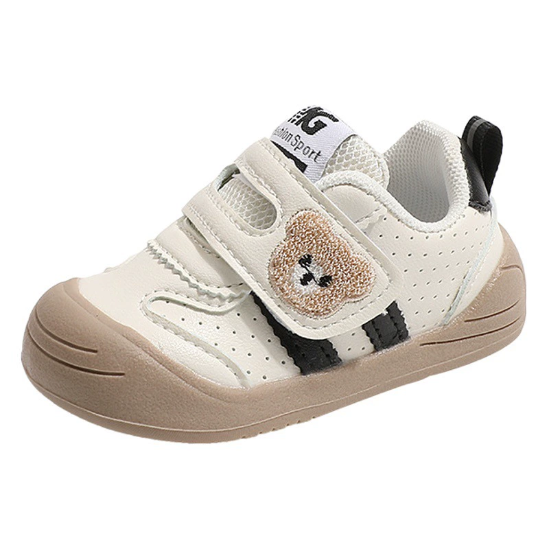 Детские ботинки для малышей весна 2025, новые детские ботинки осеннего стиля, детская обувь с вышивкой маленького медвежонка, трансграничная торговля