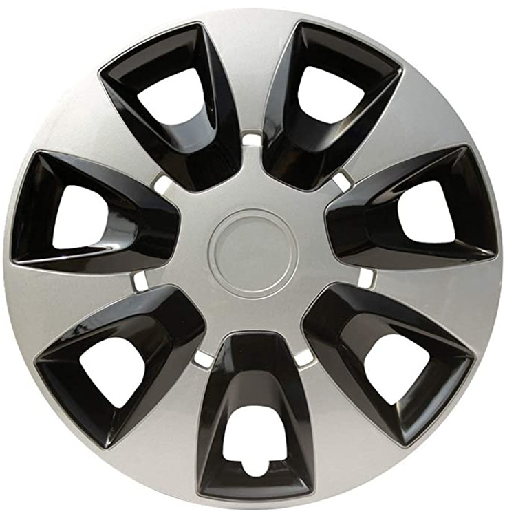 Hub cover – Universal Hub Cap - 12-inch-a8-style-silver-black-1pc