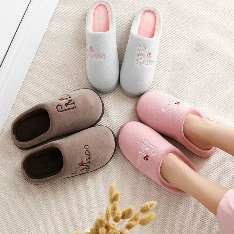 棉拖鞋秋冬季女士新款情侣男女家居厚底棉拖鞋保暖加厚棉鞋批发