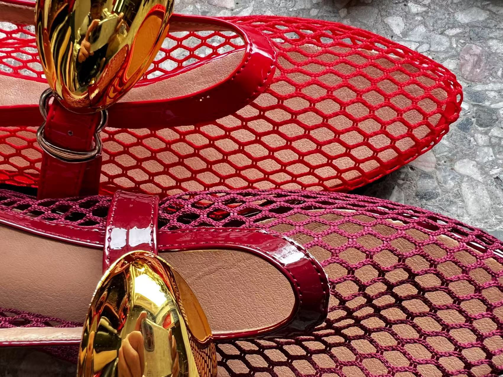 Mary Jane Women's Flat Sandals Breathable Mesh Round Toe Shoes_voghion.com