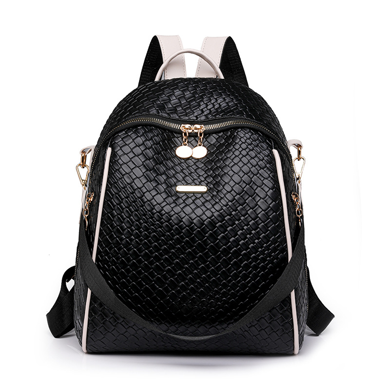 2024 verano nueva moda contraste color damas mochila simple tejido multifuncional mochila de viaje de doble uso al por mayor