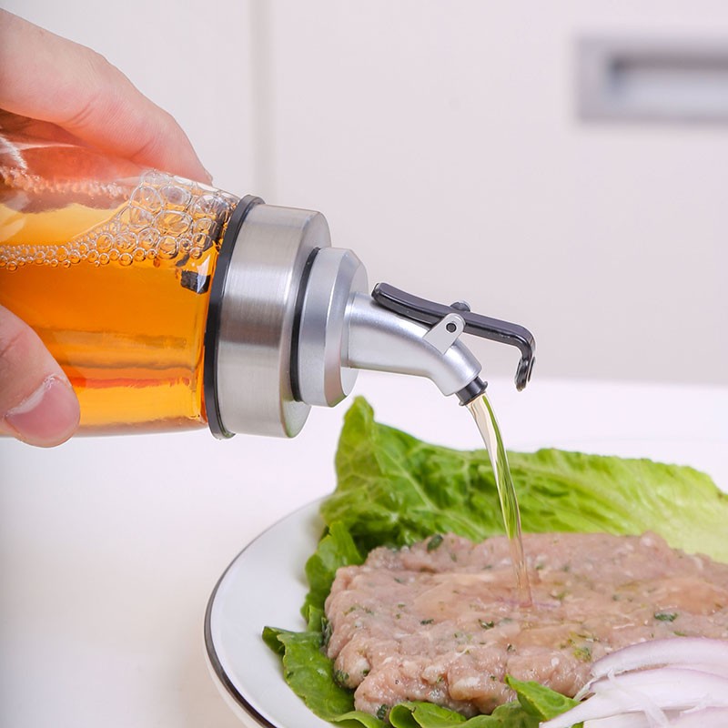 8N small oil pot kitchen bottle glass anti-leakage oil can vinegar bottle soy sauce vinegar seasoning bottle liquor bottle 
