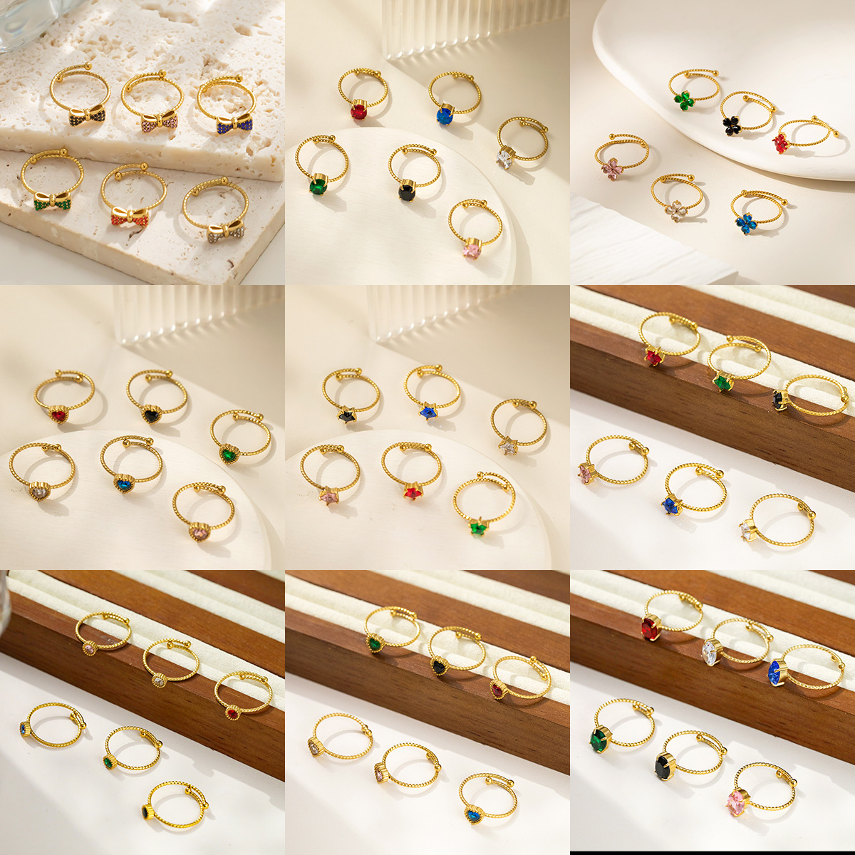ring stainless steel with zircon