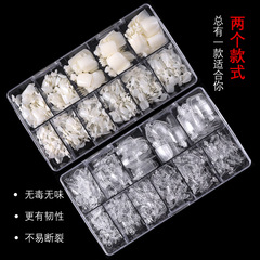 550 pieces of short transparent toenail patches, manicure and toe fake nail patches, traceless natural color foot patches