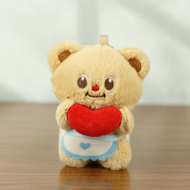 Red celebridad amor mantequilla oso muñeca colgante bolsas escolares muñeca de peluche de dibujos animados pequeña muñeca colgante llavero