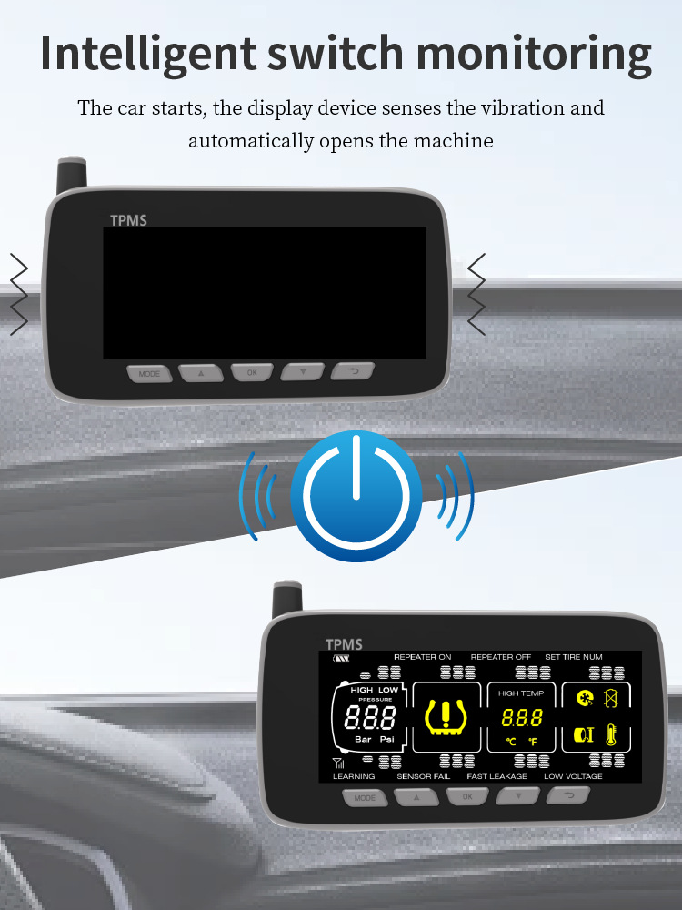 Truck and Mining Vehicle Tire Pressure Monitoring Instrument Tpms Universal Built-In and External Pressure Sensor Tire Pressure Detection System