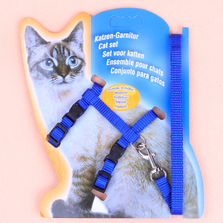 Cuerda de tracción para gatos, cuerda para gatos cómoda y transpirable, cuerda para caminar para gatos, correa para gatos en forma de I, cabello lacio de fábrica