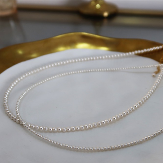 Colar de pérolas de luxo com fecho magnético para mulheres_voghion.com