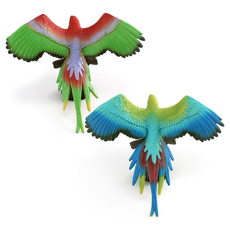 Simulación transfronteriza pájaro loro modelo niño cognoscitivo guacamayo bosque animal decoración juguete