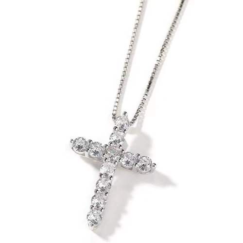 Cross pendant, simple style, European and American simple diamond pendant, versatile necklace, clavicle chain supply manufacturer
