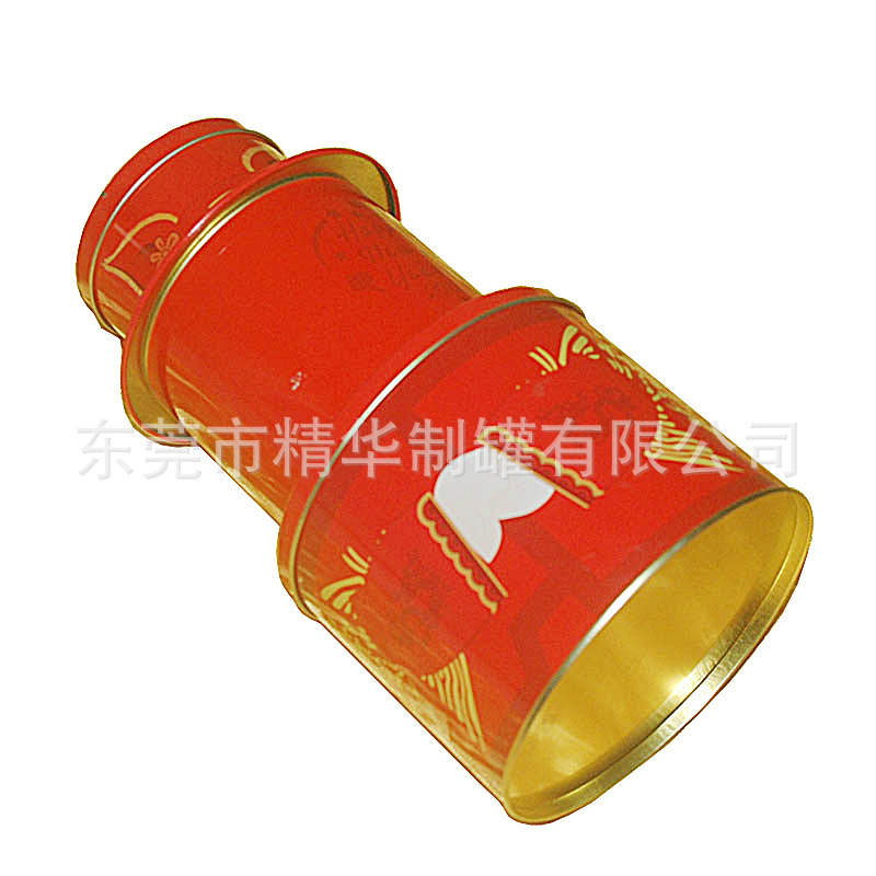 喜庆礼品包装工仔圆铁罐  糖果饼干精美包装三层圆罐 两层罐